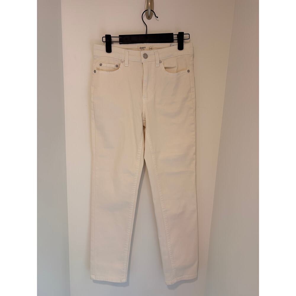 OAT New York Cream Straight Leg Jeans Women's 2/26 Cotton Stretch - Picture 2 of 7